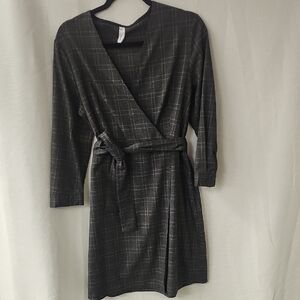 Mango Gray Checkered Dress